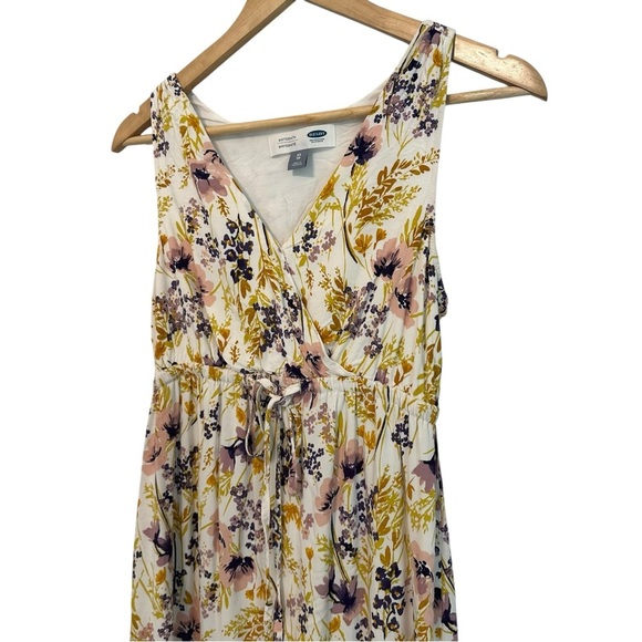 Women's XS MATERNITY Cottagecore Maxi Floral Soft V-Neck Sleeveless Dress - Picture 4 of 5